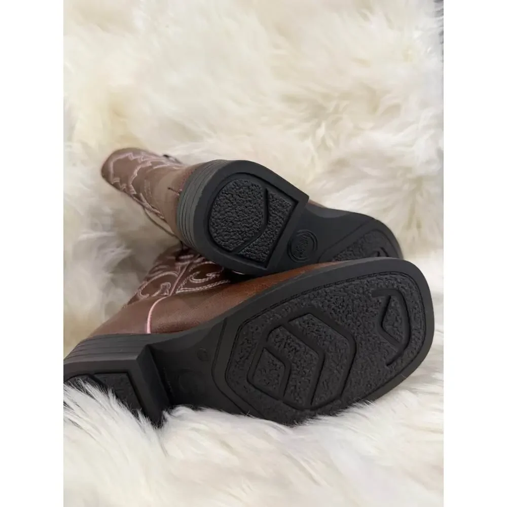 Wonder Nation Girls Size 5 Big Girls Western‎ Cowgirl Cowboy Boot Southern Rodeo